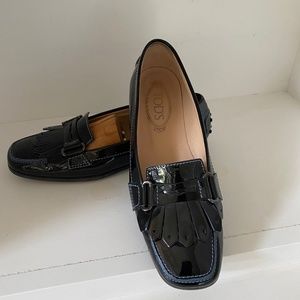 Tod's Black Patent Leather Loafers